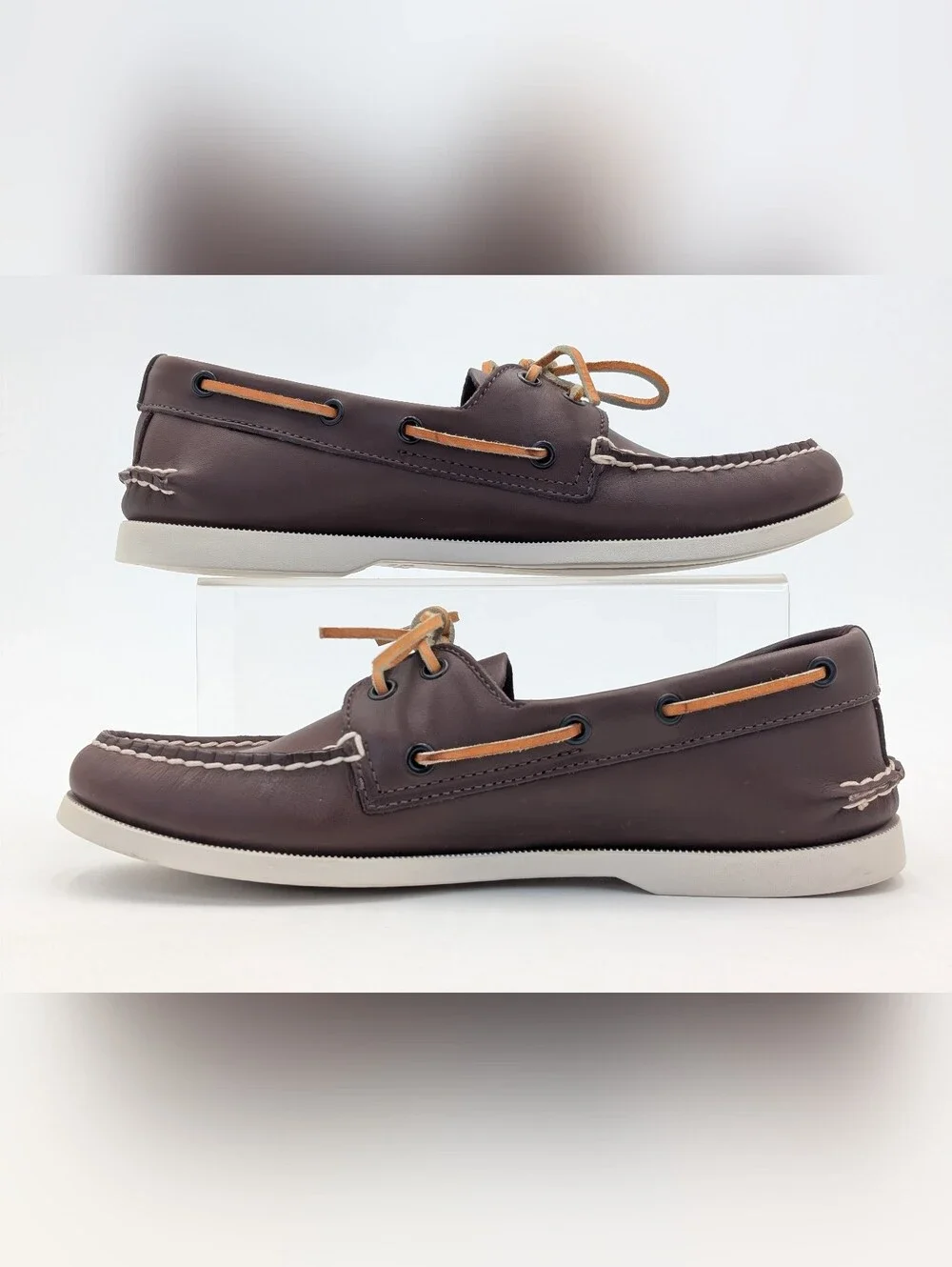 Sperry Top-Sider Sz 9 Authentic Original 2-Eye Brown Leather Moccasin Boat Shoe
